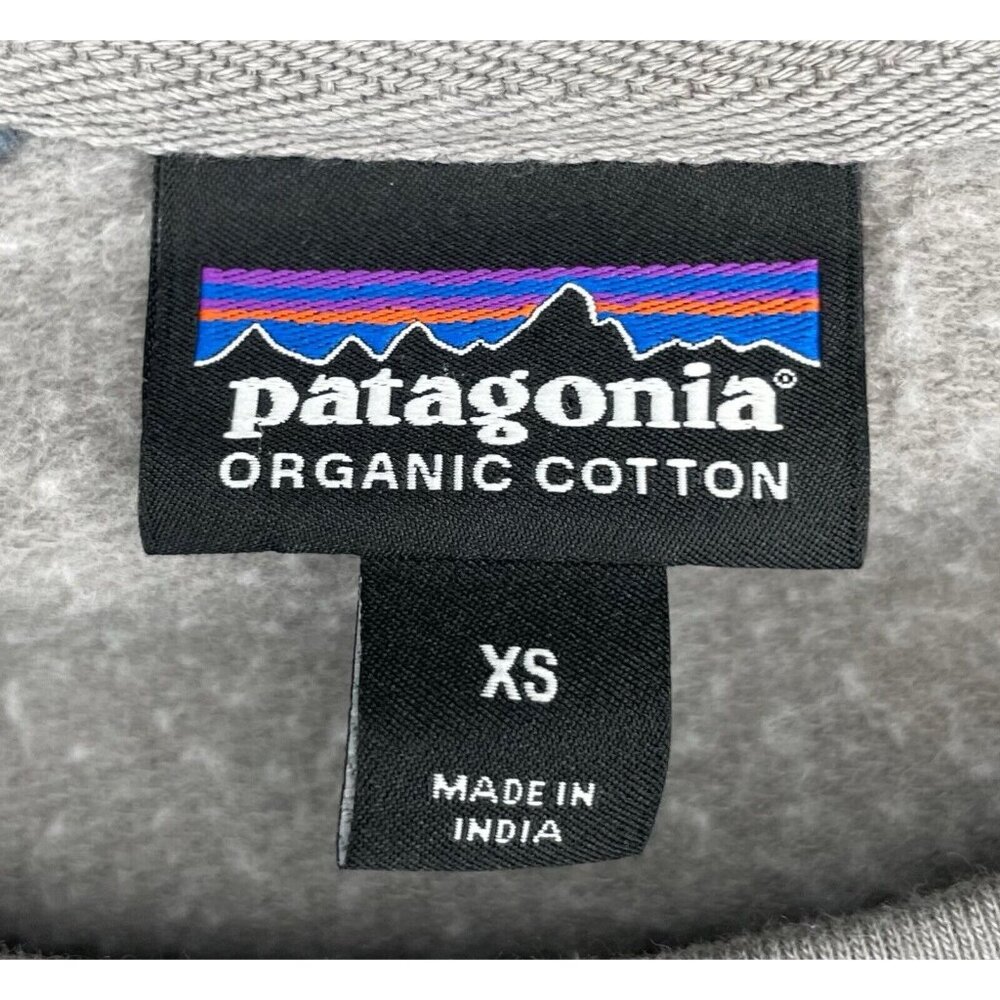 Patagonia Fleece Lined Crewneck Pullover Long Sleeve Organic Cotton Shirt Men XS - Picture 3 of 3